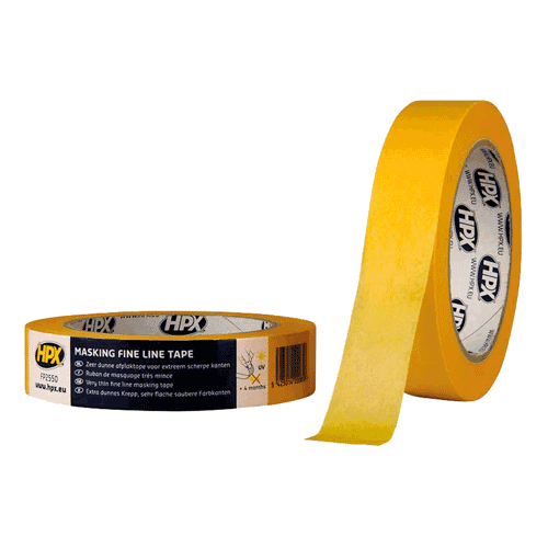 HPX Gold masking/schilders tape oranje, 25mm x 50m