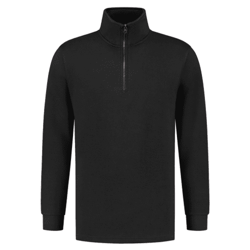 Tricorp sweater met ritskraag - black