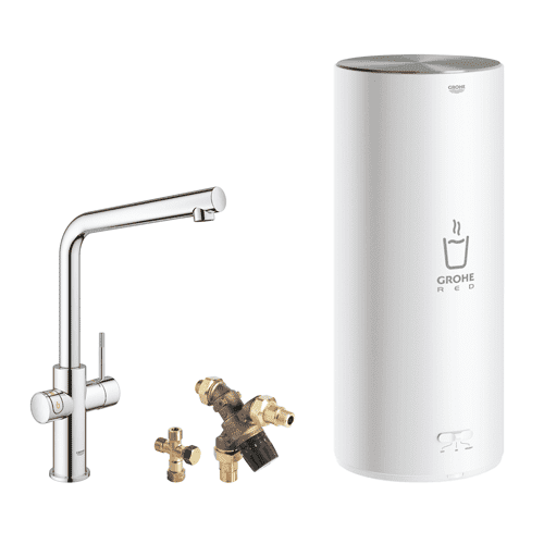Pence Stuwkracht operatie GROHE Red Duo kitchen mixer tap with Combi boiler and L spout, chrome,  693417 | Wholesale Van Walraven