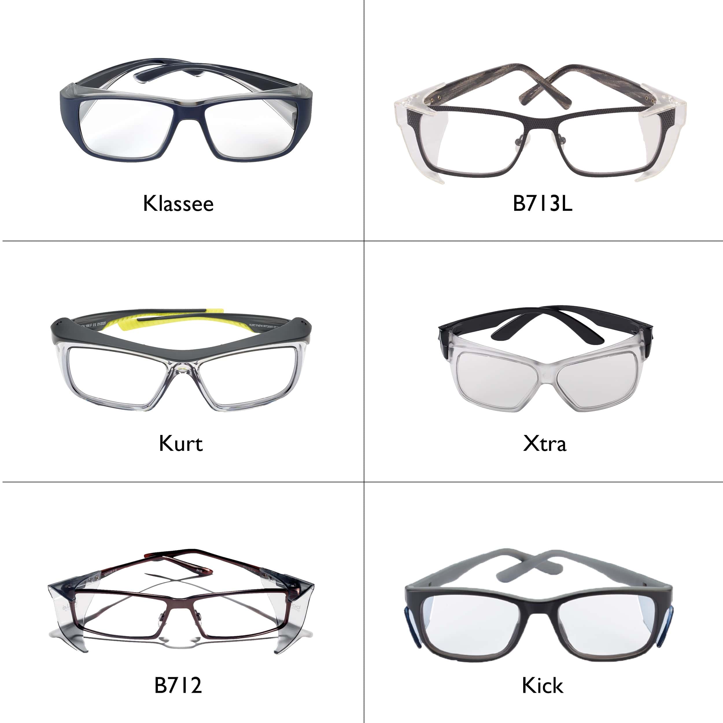 Verschillende soorten veiligheidsbrillen