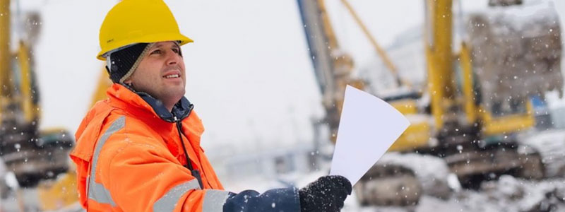 bouwvakker in de winter