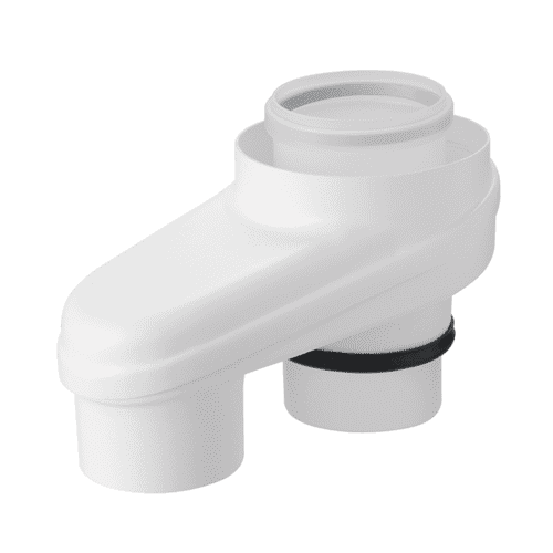 Ubbink offset flue adaptor 100/150 to 100-100, white
