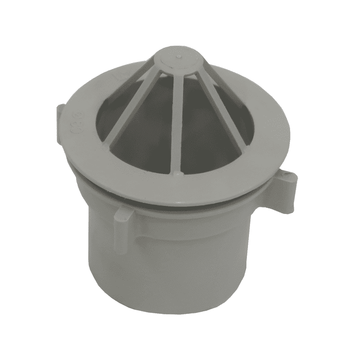 Evaco outlet + coupling nut for box gutter - grey