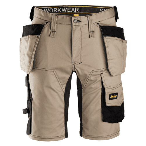 Snickers short work trousers AllroundWork stretch 6141 - khaki/black