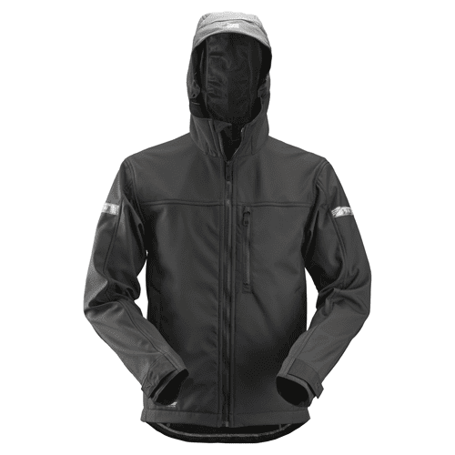 Snickers AllroundWork Soft Shell jacket with hood 1229 - black/black