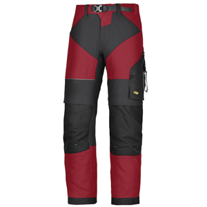 Snickers FlexiWork work trousers+ 6903 - chili red/black