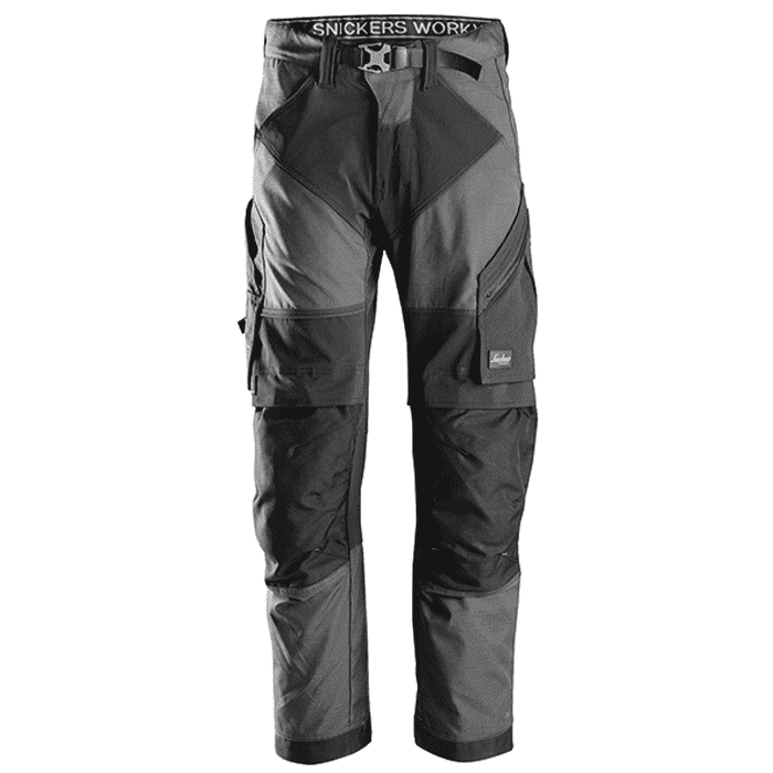 Snickers work trousers+ FlexiWork 6903 - steel grey/black