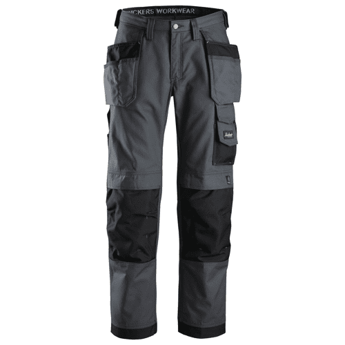 Snickers work trousers Canvas+ 3214 - steel grey/black