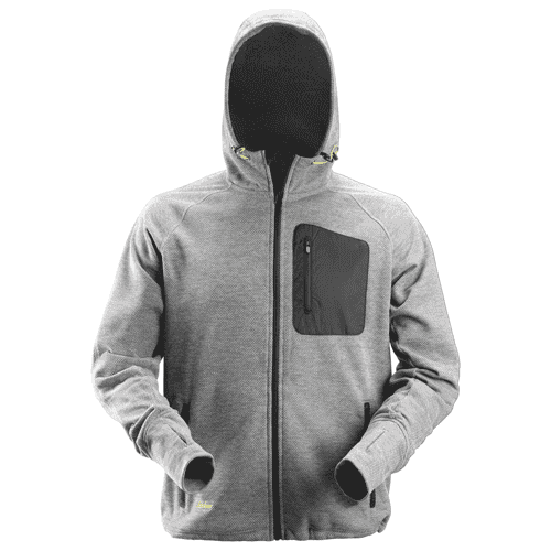 Snickers FlexiWork fleece hoodie 8041 grey/black, maat XL