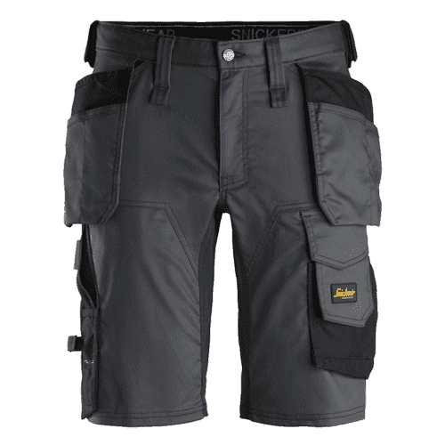 Snickers short work trousers AllroundWork stretch 6141 - steel grey/black