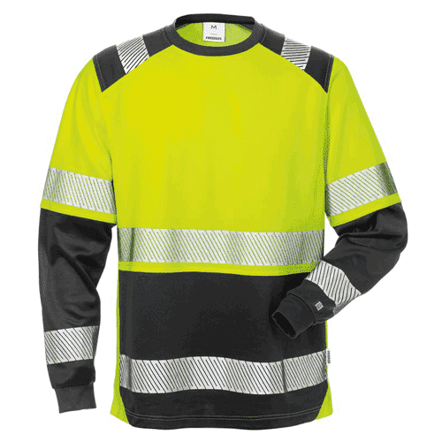 Fristads High Vis T shirt lange mouw 7457 THV geel zwart maat L