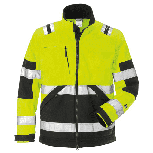 Fristads High Vis softshell jack 4083 WYH - geel/zwart