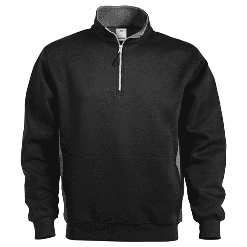 Fristads sweatshirt met rits 1705 DF zwart/grijs, maat M