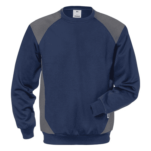 Fristads sweatshirt 7148 SHV, marineblauw/grijs