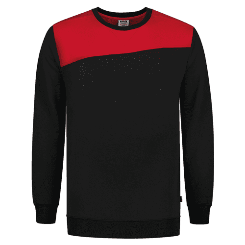 086504 Sweater bicolor naden zw/rd XL
