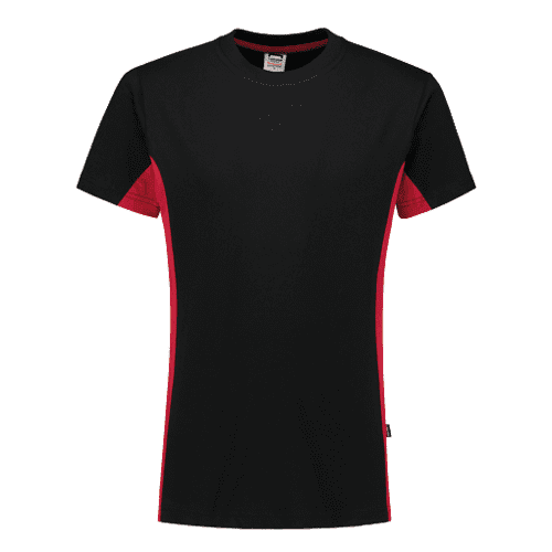086509 T-shirt bicolor zw/rd XL