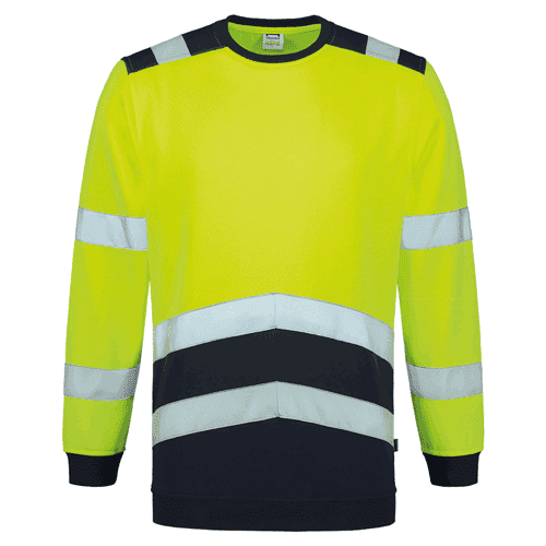 Tricorp sweater High Vis bicolor - fluor yellow-ink