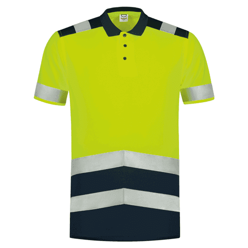 Tricorp High Vis bi-colour polo shirt - fluorescent yellow-ink