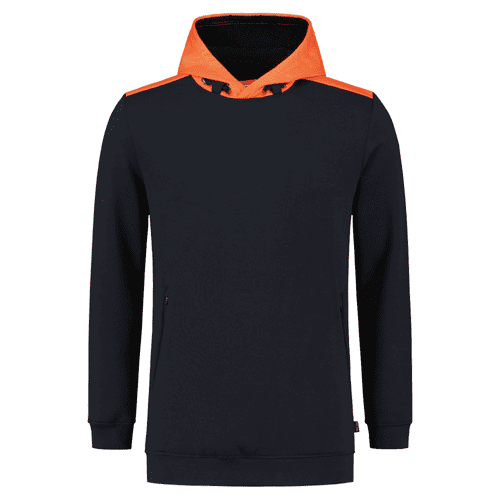 Tricorp sweater High Vis with hood - ink-fluor orange