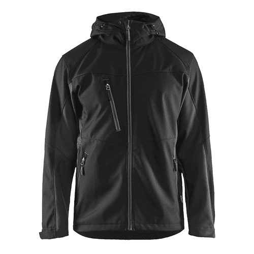 086862 BLK softshell w.cap 4753 blk/gr S