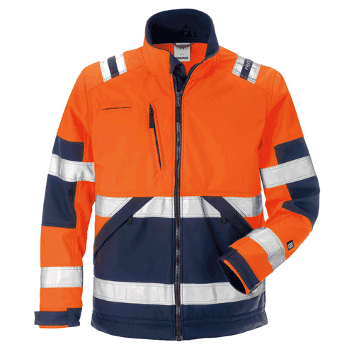 Fristads High Vis softshell jacket 4083 WYH - orange/blue