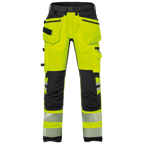 Fristads High Vis stretch work trousers 2707 PLU - yellow/black