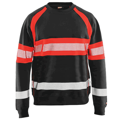 Blåkläder sweatshirt 3359 High Vis - zwart/rood