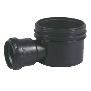 Dyka shower siphon PP black, horizontal outlet 50 mm met rubber