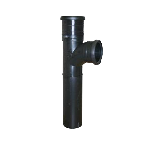 Pipelife PP double length extended downpipe Tee 88.5° socket-socket-spigot, push-fit, black