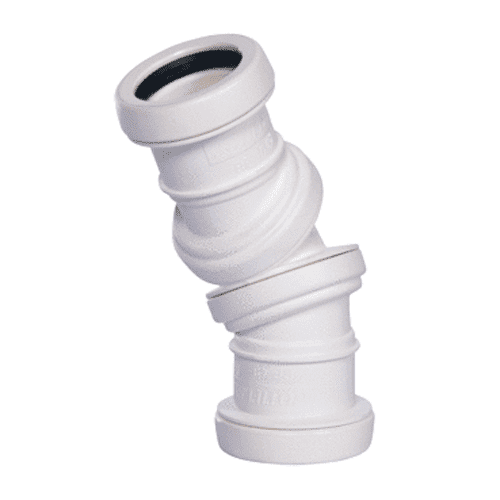 Pipelife PP draaibare bocht 0 - 88.5gr mof-mof manchetmof, wit