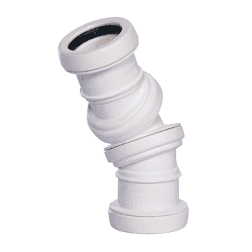 Pipelife PP swivel bend 0 - 88.5° socket-socket sealing socket, white