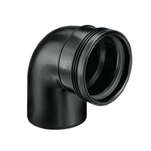 Wafix PP bend 88.5°, socket-spigot, push-fit, white / black