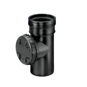 Wafix PP access piece with cap, 110 mm (black)