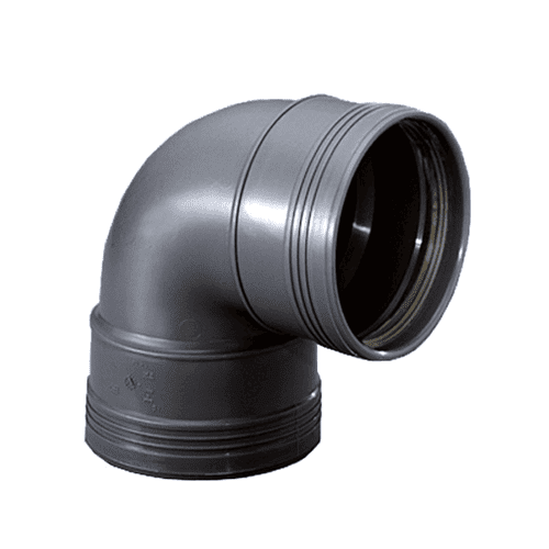 Wafix PP bend 88.5° socket-socket, push-fit, white / black