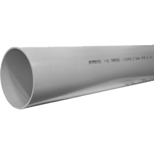 PVC buis SN8, lengte 5 m, grijs