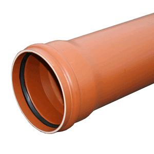 PVC pipe and socket SN 8, length 5 metres, brown