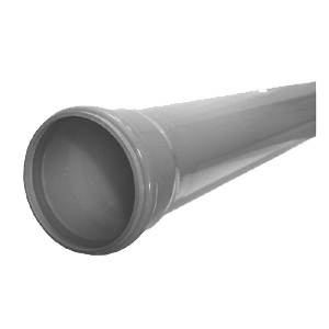 PVC pipe and socket SN 8, length 5 metres, grey
