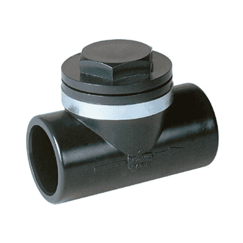 PVC press. pipe non-return valve, horizontal, 32 x 32 mm