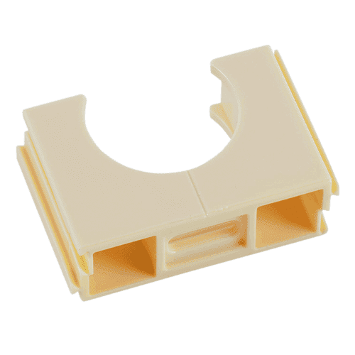 130727 El.tub. clip Polfix16mm cream