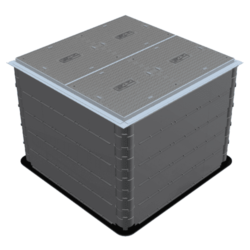 VEVOR Kabeldoorvoer van pvc, voor kabelbescherming, vloerbuizen, 2 kanalen, 5 stuks, 3 x 3 cm, oprijplaat, modulaire kabeldoorvoer voor kabels, waterdicht, max. belasting 5443 kg, straathelling met 2 VEVOR Kabeldoorvoer van pvc, voor kabelbescherming, vloerbuizen, 2 kanalen, 5 stuks, 3 x 3 cm, oprijplaat, modulaire kabeldoorvoer voor kabels, waterdicht, max. belasting 5443 kg, straathelling met 2