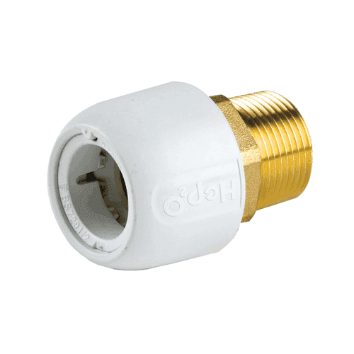 Hep2O brass adaptor (male thread x push-fit)