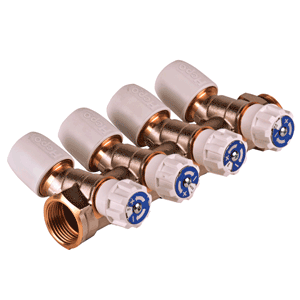 Hep2O brass chrome plated universal valve manifolds