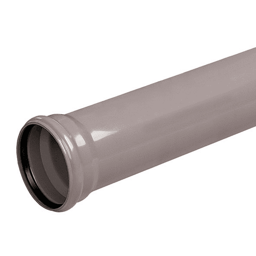 Pipelife PVC pipe and socket SN 4, length 5 metres, grey