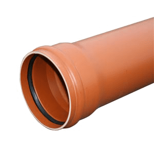 Pipelife PVC pipe and socket SN 8, length 5 metres, brown