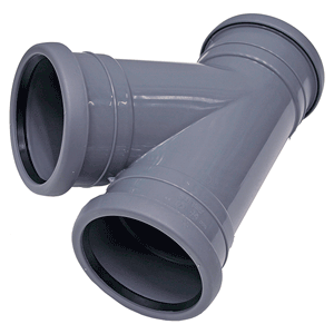 Pipelife Topfit PP Tee 45° 3x socket, grey