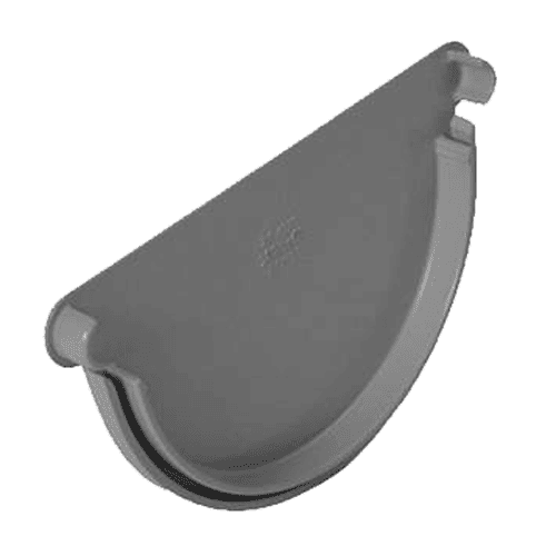 151937 PVC-ti LG25 end piece gutter l.gray