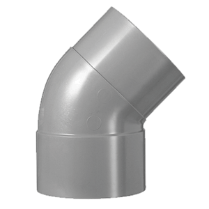 Pipelife Rainwater bend 45° spigot reducer end solvent, grey / white