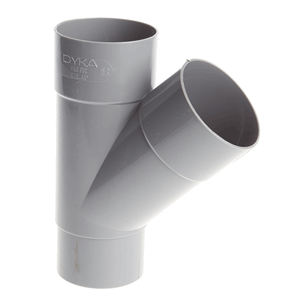 Pipelife Rainwater Tee 45° socket-spigot reducer, solvent, grey