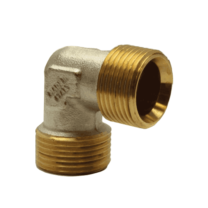 Conval WaVe elbow, male threaded, nickel plated