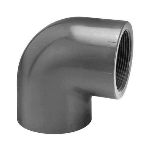 PVC drukleiding knie 90gr mof-bi.dr. PN16